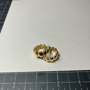 Vintage Monet Gold tone Hoop Earrings